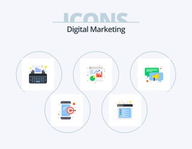 Digital Marketing Flat Icon Pack 5 Icon Design. . speaker. type. conversation. file
