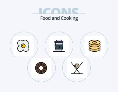 Food Line Filled Icon Pack 5 Icon Design. pasta. food. bread. meal. drink