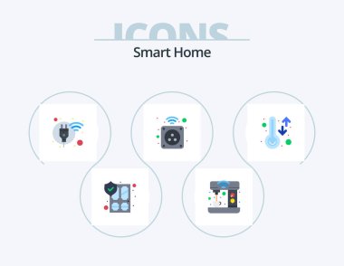 Smart Home Flat Icon Pack 5 Icon Design. home. electricity. home. smart. power