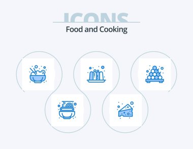 Food Blue Icon Pack 5 Icon Design. . . rice. takoyaki. food