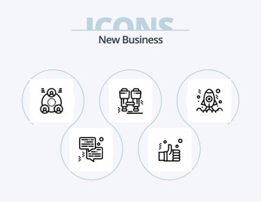 New Business Line Icon Pack 5 Icon Design. bag. dollar. mission. currency. research