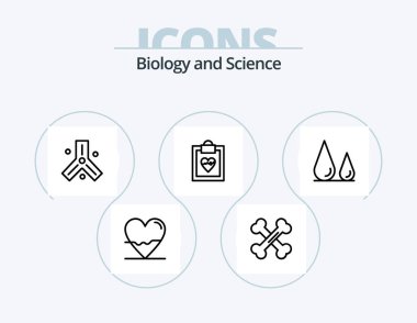 Biology Line Icon Pack 5 Icon Design. . . cardiogram. pulse. lsd