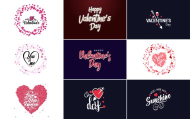 Happy Valentine's Day typography poster with handwritten calligraphy text. isolated on white background vector illustration