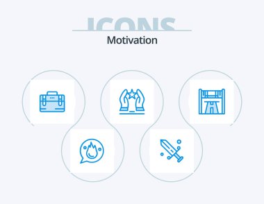 Motivation Blue Icon Pack 5 Icon Design. star. motivate. olympic. care. motivation