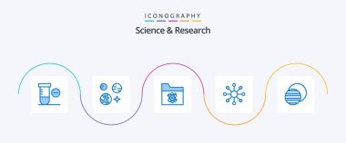 Science Blue 5 Icon Pack Including sun. science. folder. eclipse. neuron