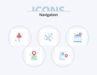 Navigation Flat Icon Pack 5 Icon Design. . location. pin. finance. bank