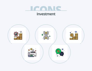 Investment Line Filled Icon Pack 5 Icon Design. seo. investment. magnetic. investment. business development