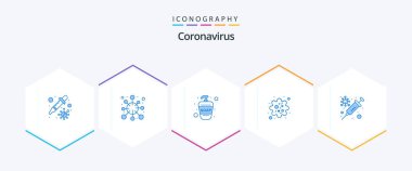 Coronavirus 25 Blue icon pack including flu. pathogen. virus. particle. virus protection