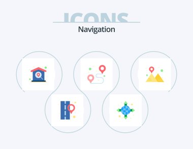 Navigation Flat Icon Pack 5 Icon Design. sign. pin. gps. location. pin