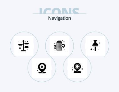 Navigation Glyph Icon Pack 5 Icon Design. pin. location. map. office. building