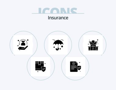 Insurance Glyph Icon Pack 5 Icon Design. . insurance. security. home. protection