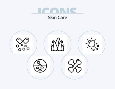 Skin Line Icon Pack 5 Icon Design. love. succulent plant. eye surgery. natural. aloe plant