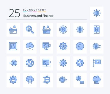 Finance 25 Blue Color icon pack including cloud. crate. manager. bundle. mobile