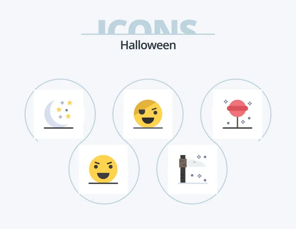Halloween Flat Icon Pack Icon Design Halloween Scary Halloween Pirate — vektorikuva