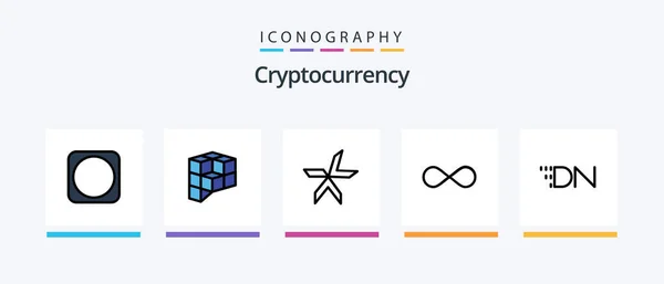 Cryptocurrency Line Filled Icon Pack Including Alternative Currency Cryptocurrency Crypto — Vector de stock