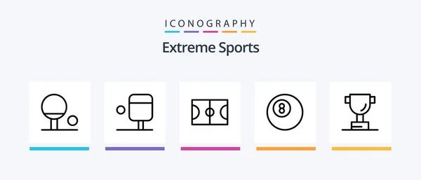 Sport Line Icon Pack Including Billiard Creative Icons Design — Image vectorielle