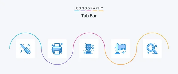 Tab Bar Blue Icon Pack Including Trophy Zoom Find — Archivo Imágenes Vectoriales