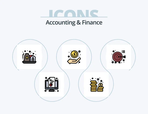 Accounting Finance Line Filled Icon Pack Icon Design Certificate Investment — Wektor stockowy