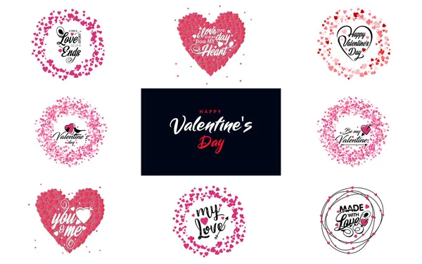 Love Word Art Design Heart Shaped Gradient Background — Stock vektor