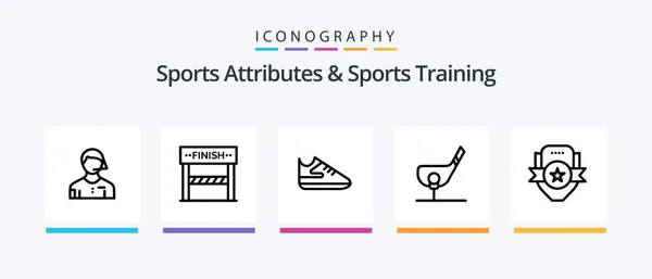 Sports Atributes Sports Training Line Icon Pack Including Exercise Linesman — Vetor de Stock