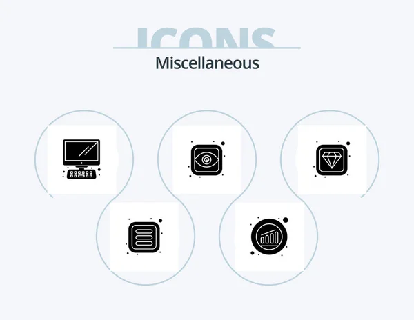 Miscellaneous Glyph Icon Pack Icon Design Value Computer View Eye — Vettoriale Stock