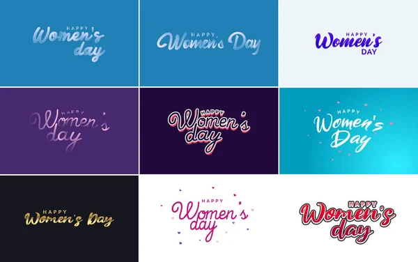 Abstract Happy Women Day Logo Women Face Love Vector Design — Stockvektor