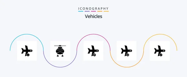 车辆字形5图标包包括运输 — 图库矢量图片