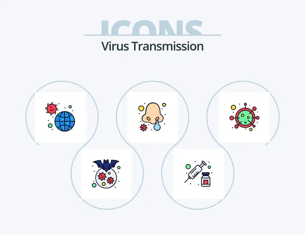 Virus Transmission Line Filled Icon Pack Icon Design Glass Stop — Stock Vector