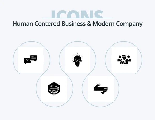 Human Centered Business Modern Company Glyph Icon Pack Icon Design — Stok Vektör