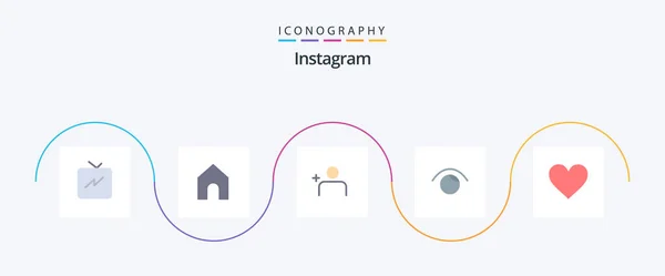 Instagram Flat Icon Pack Including Interface Sets Instagram Twitter — Stockvektor