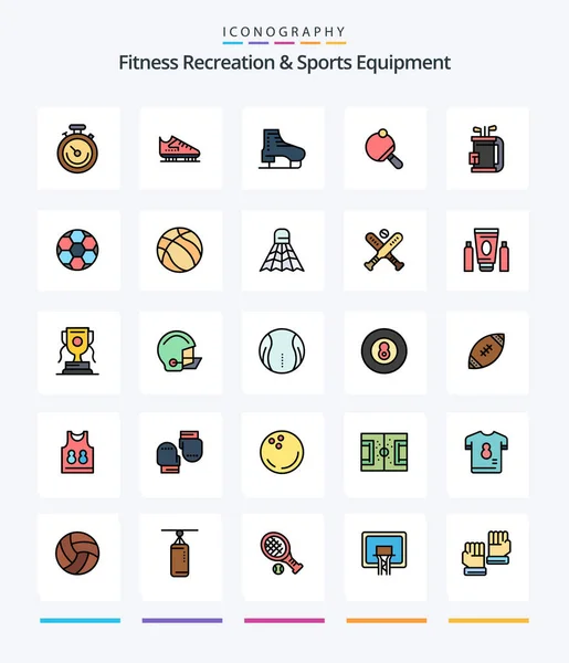 Creative Fitness Recreation Sports Equipment Line Filled Icon Pack Stick — Stock Vector