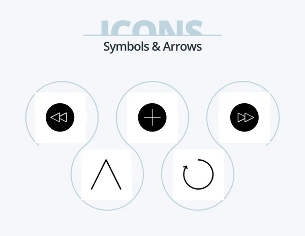 Symbols Arrows Glyph Icon Pack Icon Design Rewind Next Circle — Stockvector