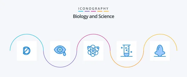 Biology Blue Icon Pack Including Biology Science Biology Laboratory Glassware — Stok Vektör