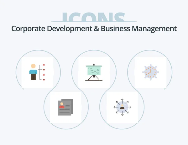 Corporate Development Business Management Flat Icon Pack Icon Design Man — Vettoriale Stock