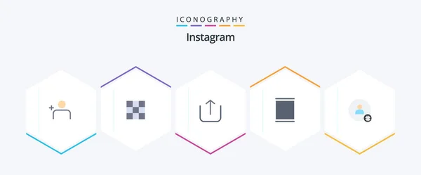 Instagram Flat Icon Pack Including Twitter Hash Tag Follow Sets — Vector de stoc