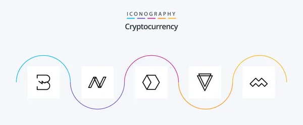 Cryptocurrency Line Icon Pack Including Crypto Verge Crypto Currency Charts — Stock vektor