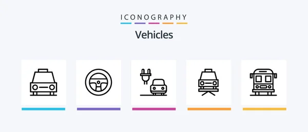 Vehicles Line Icon Pack Including Vehicles Security Car Creative Icons — Stockový vektor