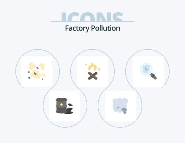 Factory Pollution Flat Icon Pack Icon Design Search Pollution Air — Stock Vector