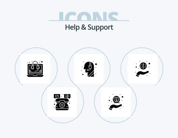 Help Support Glyph Icon Pack Icon Design Information Call Centre — Stockvector