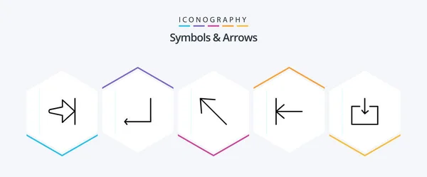 Symbols Arrows Line Icon Pack Including Import Arrow — Stok Vektör