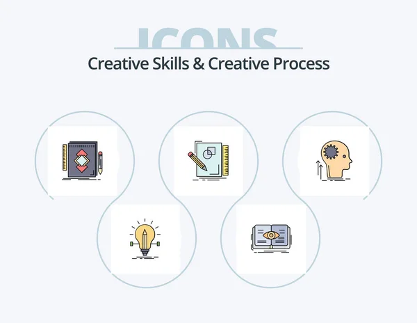 Creative Skills Creative Process Line Filled Icon Pack Icon Design — Stock Vector