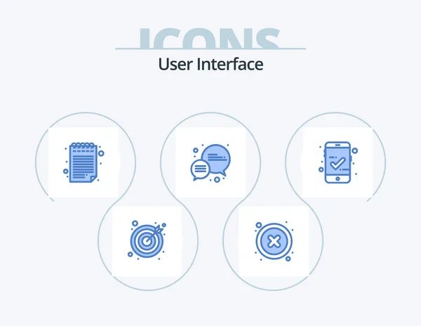 User Interface Blue Icon Pack Icon Design Pad Icon Mobile — Stok Vektör