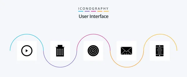 User Interface Glyph Icon Pack Including User Mobile Phone Interface — Stockvektor