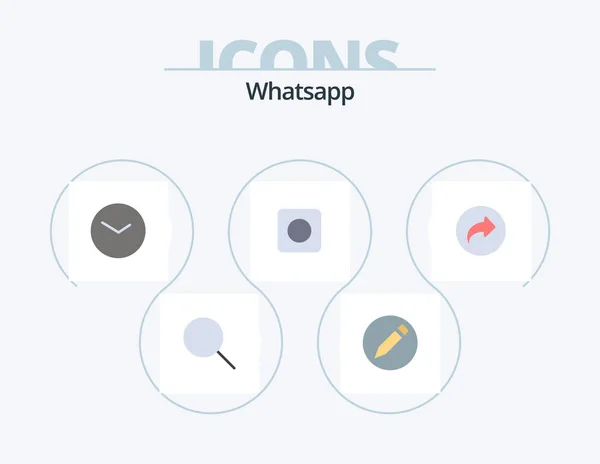 Whatsapp Flat Icon Pack Icon Design Arrow Watch Basic Browser — Stock vektor