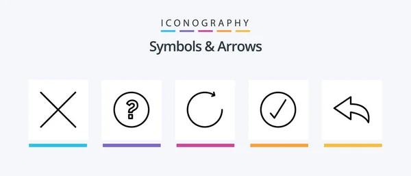 Symbols Arrows Line Icon Pack Including Alert Octagon Creative Icons — Stock vektor