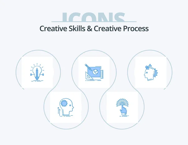 Creative Skills Creative Process Blue Icon Pack Icon Design Creative — Stock Vector