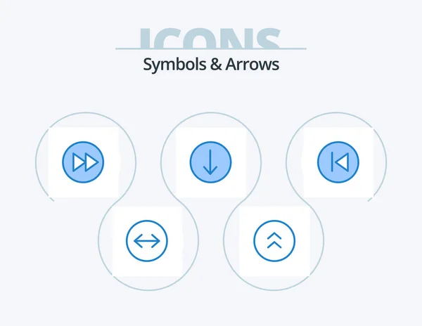 Symboles Flèches Icône Bleue Pack Icône Design Flèches Flèche Flèche — Image vectorielle