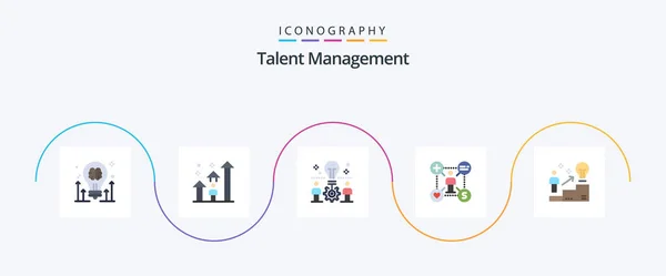 Talent Management Flat Icon Pack Including User Progress Setting Idea — 图库矢量图片