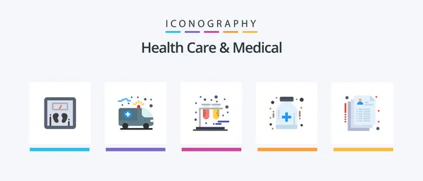 Health Care Medical Flat Icon Pack Including Medical Care Chemistry — Stockvektor