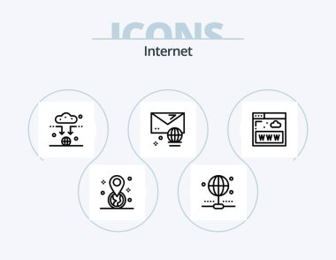 Internet Line Icon Pack 5 Icon Design. data. application. internet. news. interface